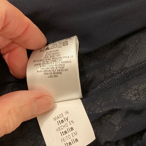 Valentino Navy/black Lace black satin bow wrap, Top - Picture 10 of 13